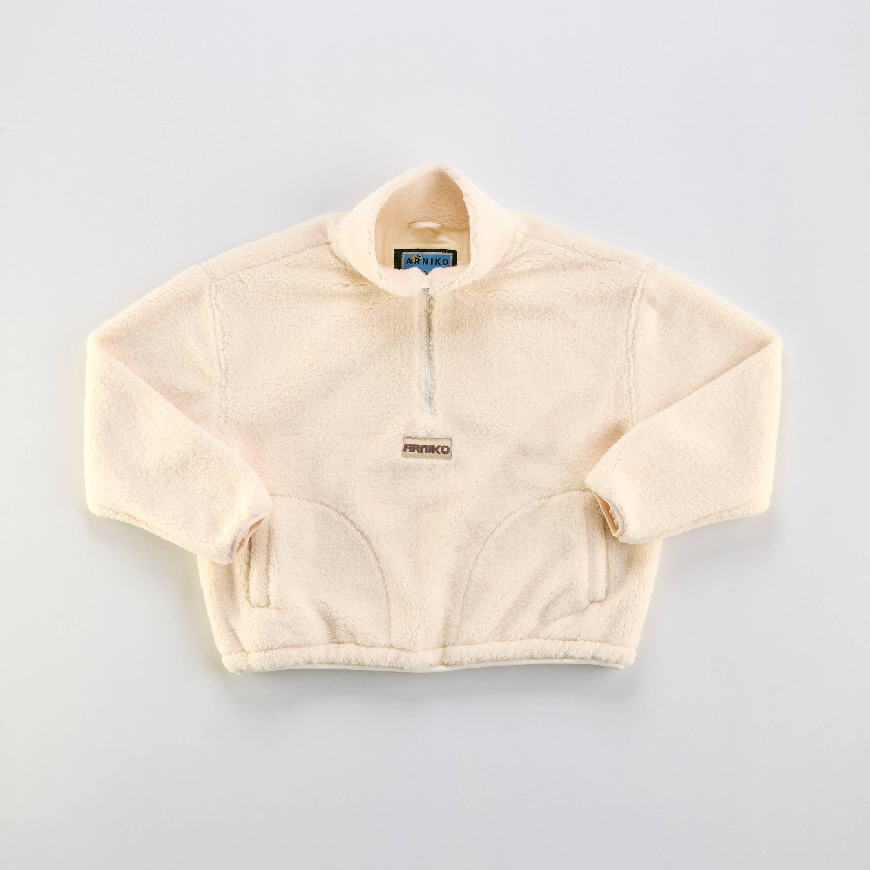 Arniko Moha Half Zip Fleecejacke Off-White Unisex Recycelt weiß